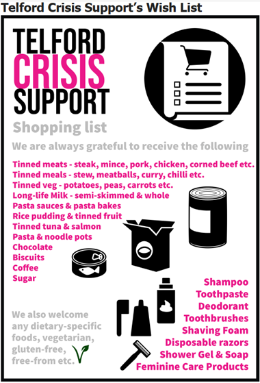 Harvest Donations – Telford Crisis Support
