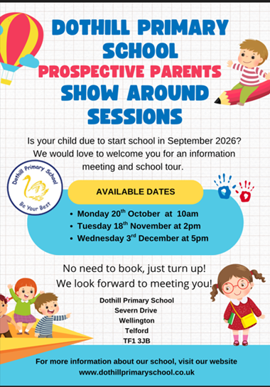 Open days for new EYFS (Reception) children 2026-2027