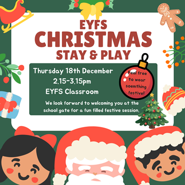 EYFS Stay and Play for current parents/carers - Dec 2025